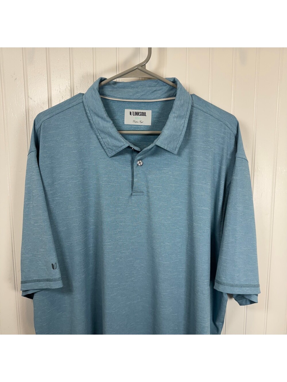 Linksoul Tempus Fugit Men's Blue Short Sleeve Performance Golf Polo Shirt XXL